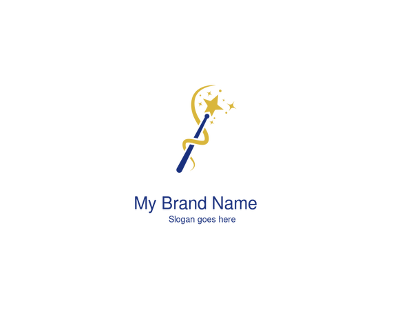 A Magical Wand and Star Logo Design